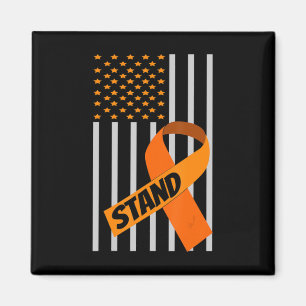 Amerikaanse Flag Ribbon Leukemia Awareness Family  Magneet