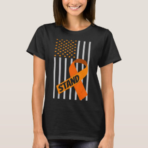 Amerikaanse Flag Ribbon Leukemia Awareness Family  T-shirt