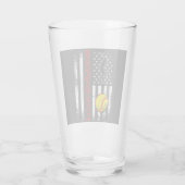 Amerikaanse Flag Softball Team  Funny Drink Glas (Achterkant)