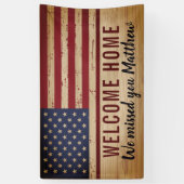 Amerikaanse Flag Soldaat Spandoek (Verticaal)