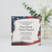 Amerikaanse Flag Splash Wedding Invitations Kaart (Staand voorkant)