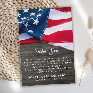 Amerikaanse Flag Veteran Memorial Bedankkaart