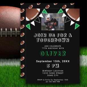 Amerikaanse Football Ball Flags Foto Birthday Part Kaart