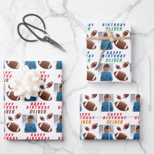 Amerikaanse Football Ball Sports Kinderen Birthday Inpakpapier Vel