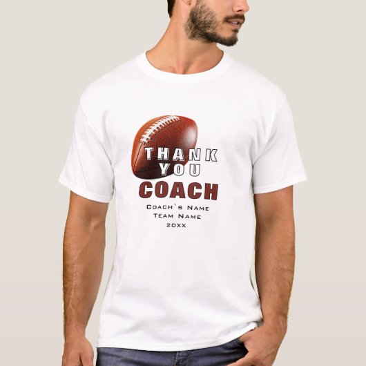 Amerikaanse Football Coach Keepsake Bedankt T-shirt (Voorkant)