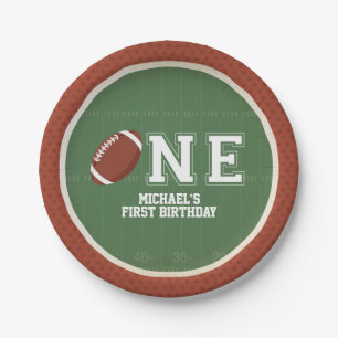 Amerikaanse Football eerste verjaardag Papieren Bordje
