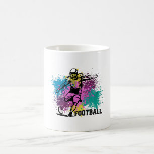 Amerikaanse Football Grungy Color Splashes Koffiemok