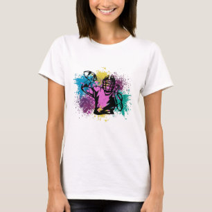 Amerikaanse Football Grungy Color Splashes T-shirt