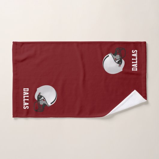 Amerikaanse Football Helm & Tekst op Maroon Bad Handdoek (Handdoek)