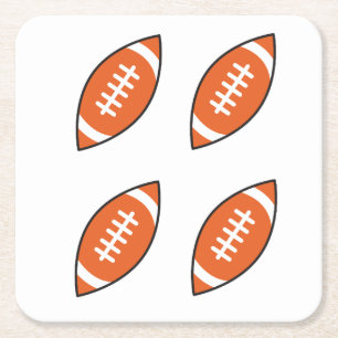 Amerikaanse football illustratiepatroon gooi pillo vierkante kartonnen onderzetter