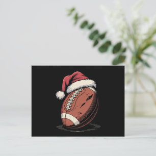 Amerikaanse Football Santa Hat Sports Kerstmis Feestdagenkaart