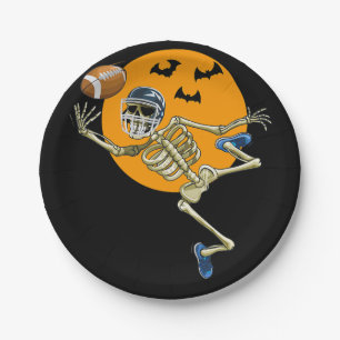 Amerikaanse Football Skeleton Halloween Mannen Boy Papieren Bordje
