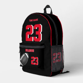 Amerikaanse Footballs bal rugzak zwart rood 1