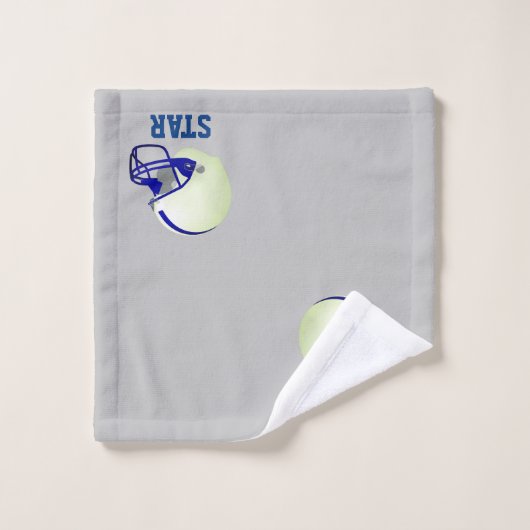 Amerikaanse Footballs helm & tekst op lichtgrijs Bad Handdoek (Wasdoekje)