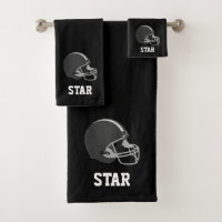 Amerikaanse Footballs helm & tekst op zwart