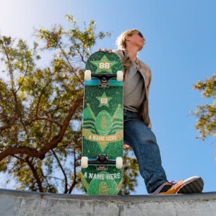 Amerikaanse Footballs trui kleuren groen goud glit Skateboard