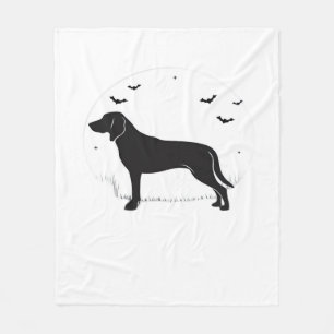 Amerikaanse Foxhound Dog - Halloween Moon Silhouet Fleece Deken