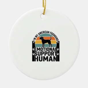 Amerikaanse Foxhound Emotionele Ondersteuning Mens Keramisch Ornament