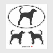 Amerikaanse foxhound hond silhouet vinyl Stickers (Vel)