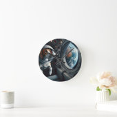 Amerikaanse Foxhound Outer Space Rocketship Planet Ronde Klok (Huis)