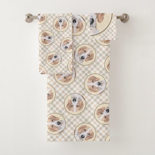 Amerikaanse Foxhound Red Walker Schattigee schilde Bad Handdoek (Insitu)