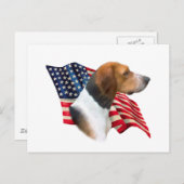 Amerikaanse foxhound vlag briefkaart (Voorkant / Achterkant)
