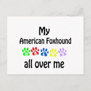 Amerikaanse foxhound wandelingen ontwerp briefkaart