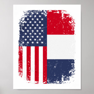 Amerikaanse Franse vlag Poster