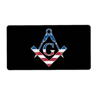 Amerikaanse Freemasonic-symbool Etiket
