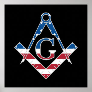 Amerikaanse Freemasonic-symbool Poster