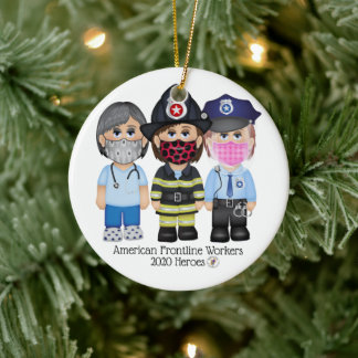 Amerikaanse frontlijnstrijders vrouwen 2 keramisch ornament