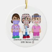 Amerikaanse frontlijnvrouwen keramisch ornament (Voorkant)