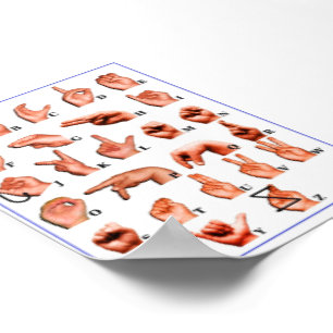 Amerikaanse Gebarentaal Alfabet, ASL Doof Poster