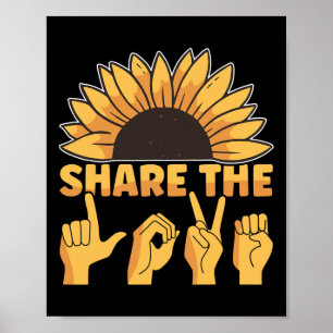 Amerikaanse gebarentaal deelt het liefdesbewustzij poster