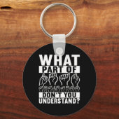 Amerikaanse gebarentaal doof bewustzijn sleutelhanger (Achterkant)