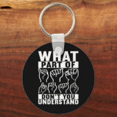 Amerikaanse gebarentaal doofbewustzijn 7 sleutelhanger (Voorkant)