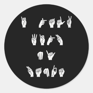 Amerikaanse Gebarentaal Expert ASL Gebarentaal Tol Ronde Sticker