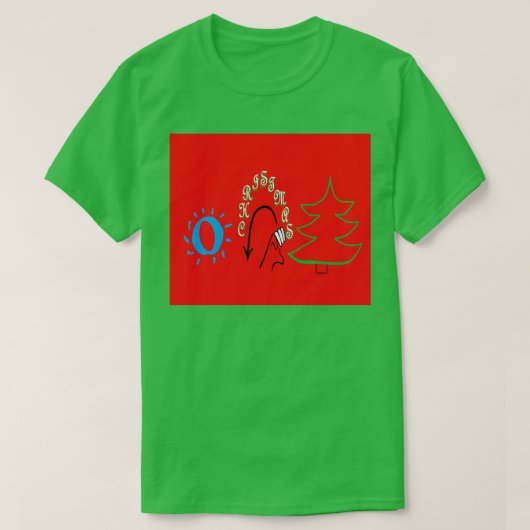 Amerikaanse gebarentaal met kerstboom t-shirt (Design voorkant)