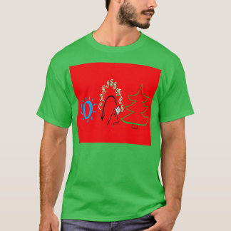 Amerikaanse gebarentaal met kerstboom t-shirt
