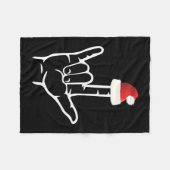 Amerikaanse gebarentaal met kerstmuts fleece deken (Voorkant (Horizontaal))