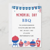 Amerikaanse gedenkdag BBQ-feest patriottisch Kaart (Voorkant)