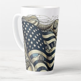 Amerikaanse geest, artistieke flair latte mok
