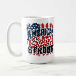 Amerikaanse Geest Sterk 4 juli Patriottisch  Koffiemok