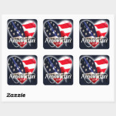 Amerikaanse geest vierkante sticker (Vel)