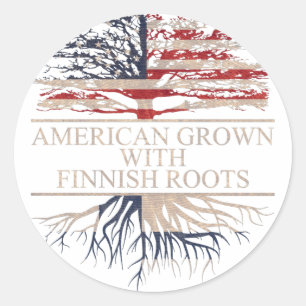 Amerikaanse gegroeide finse wortels ronde sticker