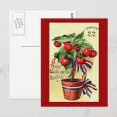 Amerikaanse Geo Washingtons Birthday Briefkaart (Voorkant / Achterkant)