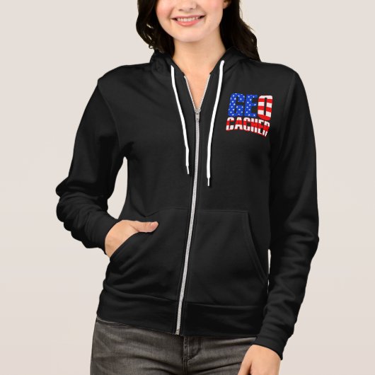 Amerikaanse Geocacher Hoodie (Voorkant)