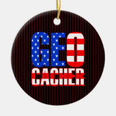 Amerikaanse Geocacher Keramisch Ornament (Voorkant)