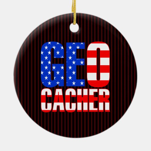 Amerikaanse Geocacher Keramisch Ornament (Achterkant)