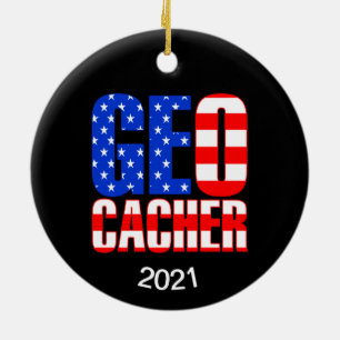 Amerikaanse Geocacher Keramisch Ornament